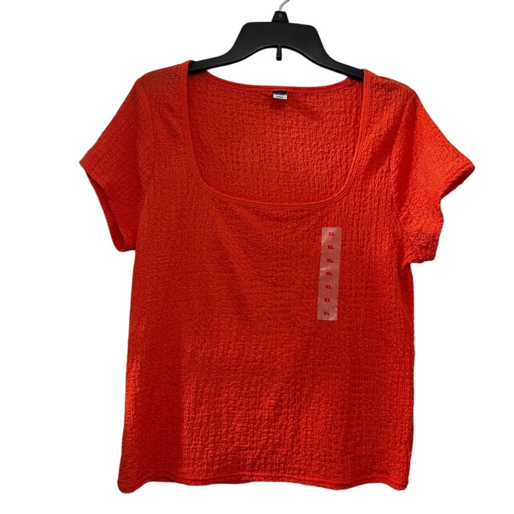 Old Navy Ladie's Short Sleeve‎ Shirt Sz XL Orange
